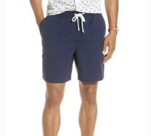 1901 Nordstrom Mens Shorts Slub Elastic Waist Blue NWT